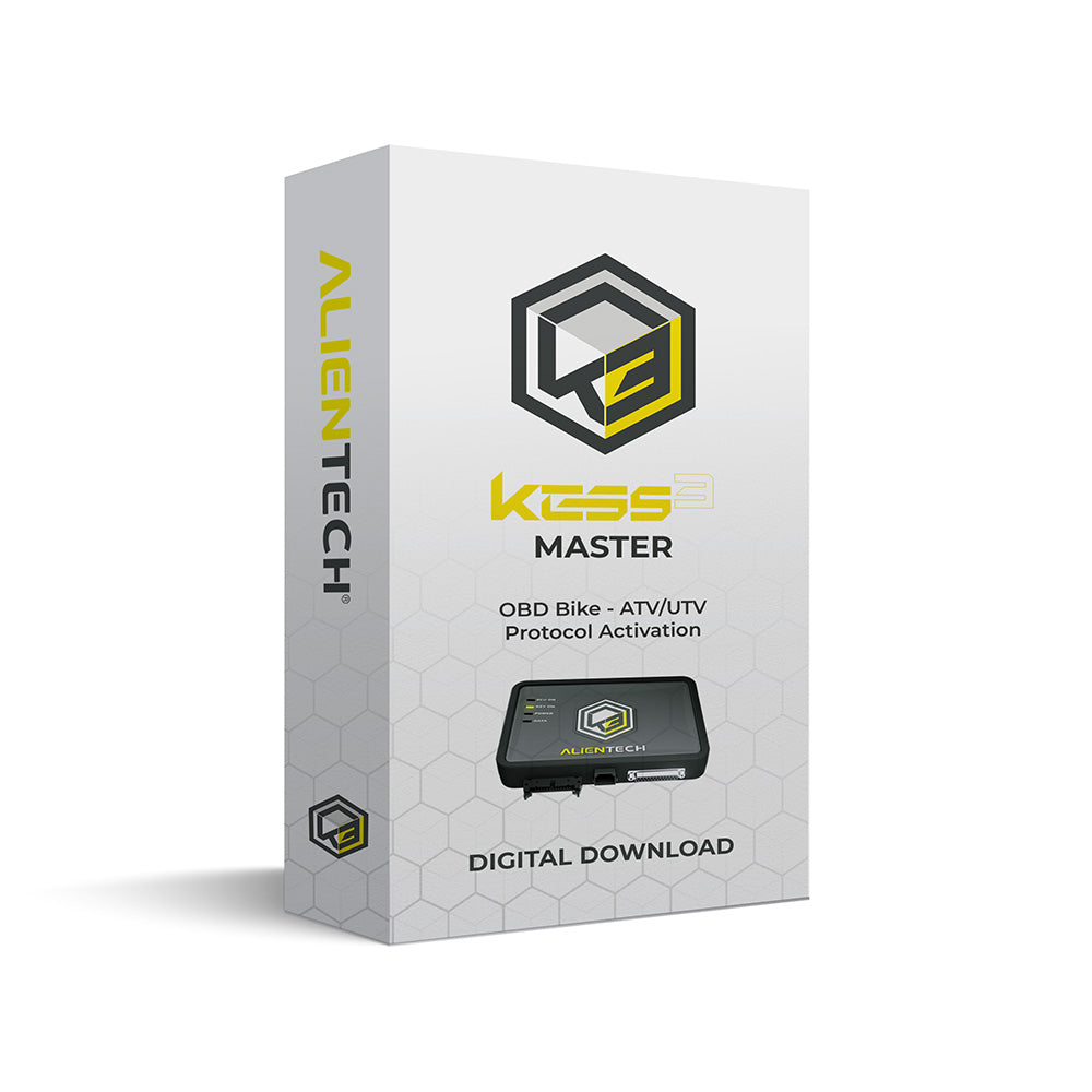 Protocolos activos KESS3 Master para conexión OBD en motos, ATV y UTV.