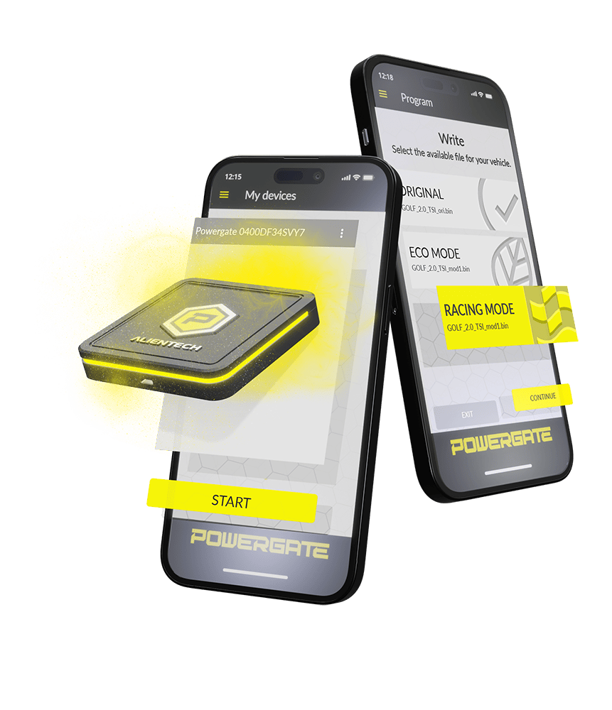 app powergate alientech configuracion tuning coche